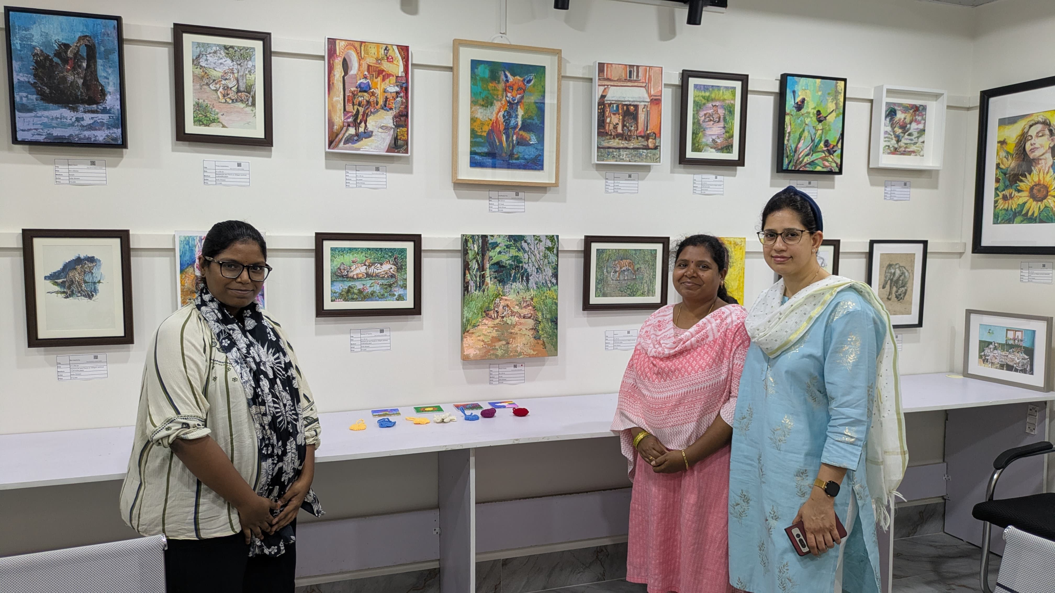 Participants taking part in a creative activity at the day care center